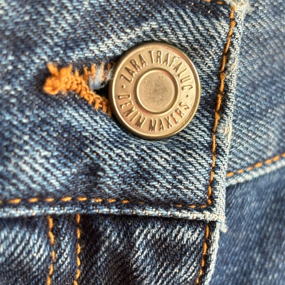 ZARA TRAFALUC Denim Midi Skirt with Sequins Size XS - Picture 4 of 9